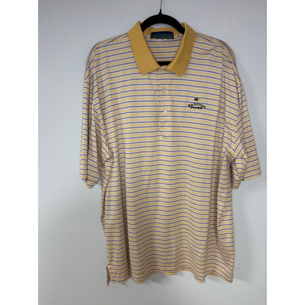 Robert‎ Trent Jones Bandon Dunes Golf Polo Shirt Men's XL Yellow Short Sleeve